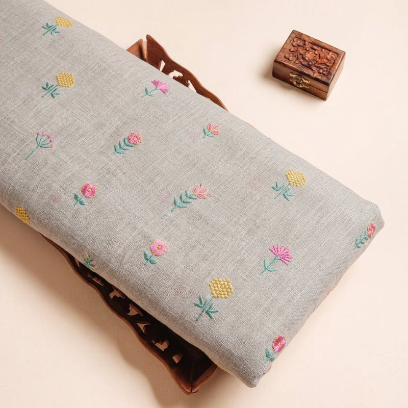 Floral Embroidery Linen Fabric - EA5015 - Tray