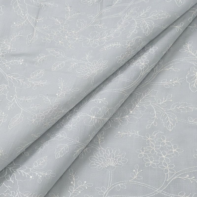 Floral Embroidery Linen Fabric - EA5021 - Folds