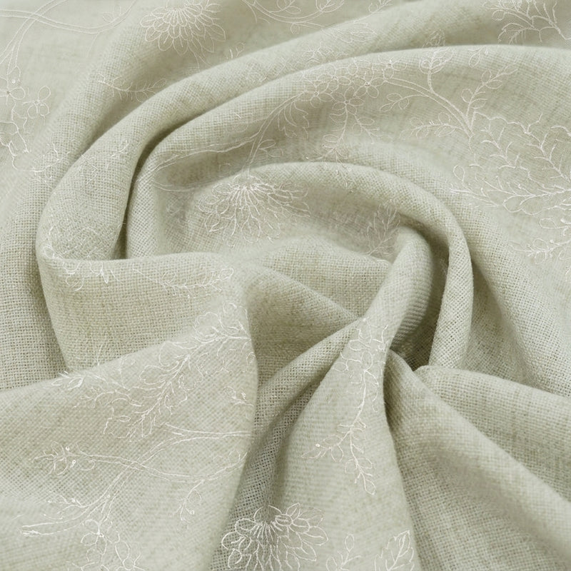 Floral Embroidery Linen Fabric - EA5022 - Swirl