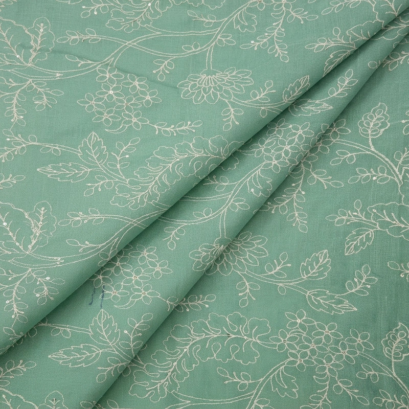 Floral Embroidery Linen Fabric - EA5023 - Folds