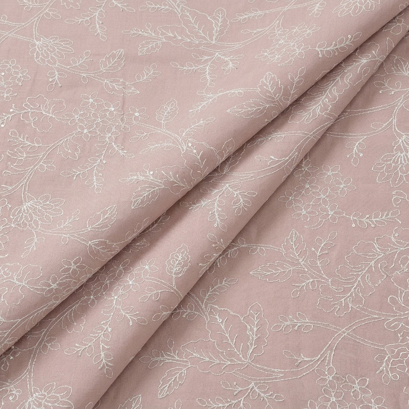 Floral Embroidery Linen Fabric - EA5024 - Folds