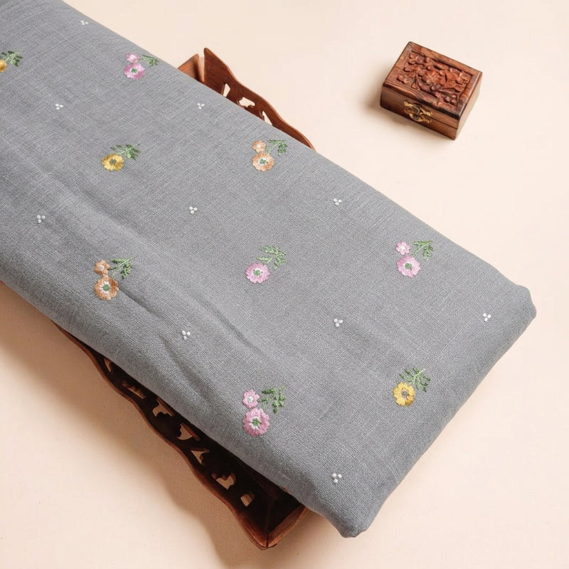 Floral Embroidery Linen Fabric - EA5028 - Tray