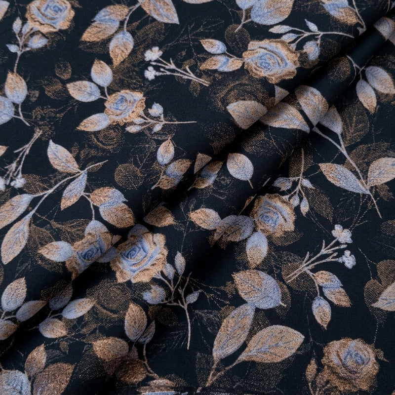 Floral Crepe Fabric - EA5042 - Folds