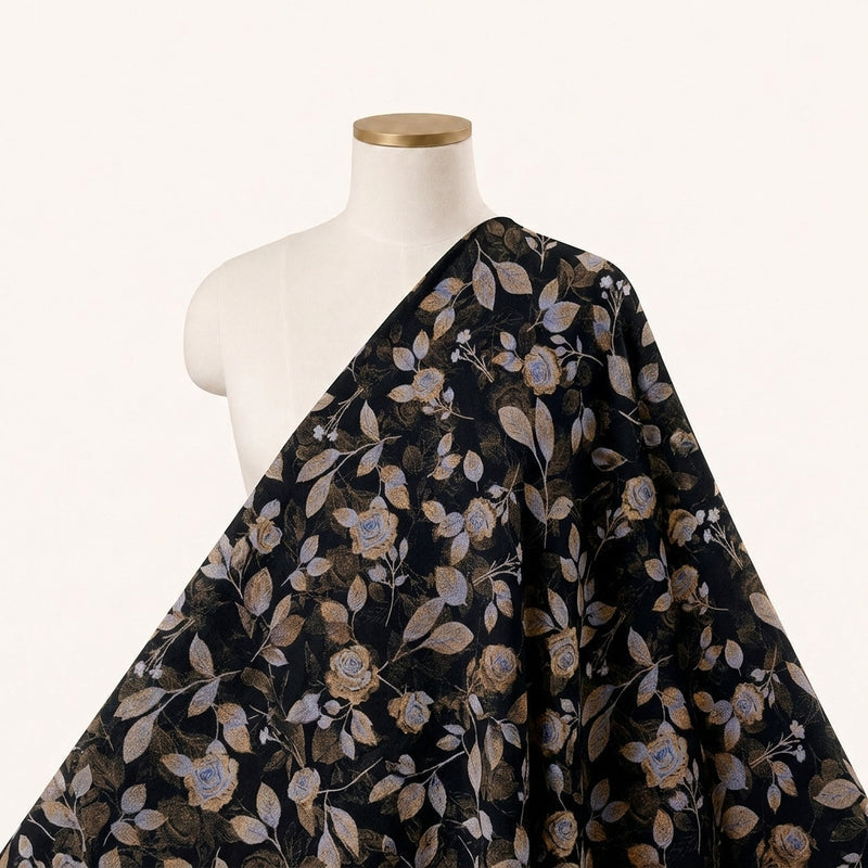 Floral Crepe Fabric - EA5042 - Saree Drape