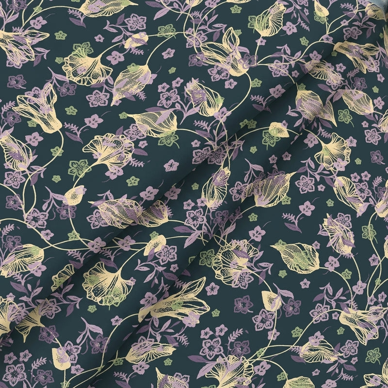 Floral Crepe Fabric - EA5045 - Folds
