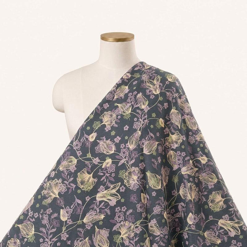 Floral Crepe Fabric - EA5045 - Saree Drape