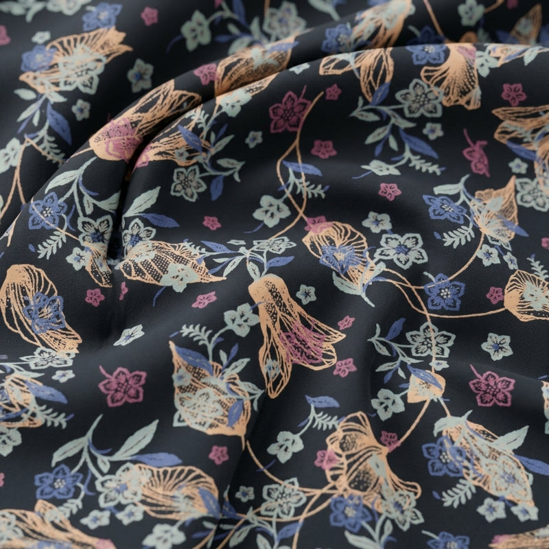 Floral Crepe Fabric - EA5046 - Swirl