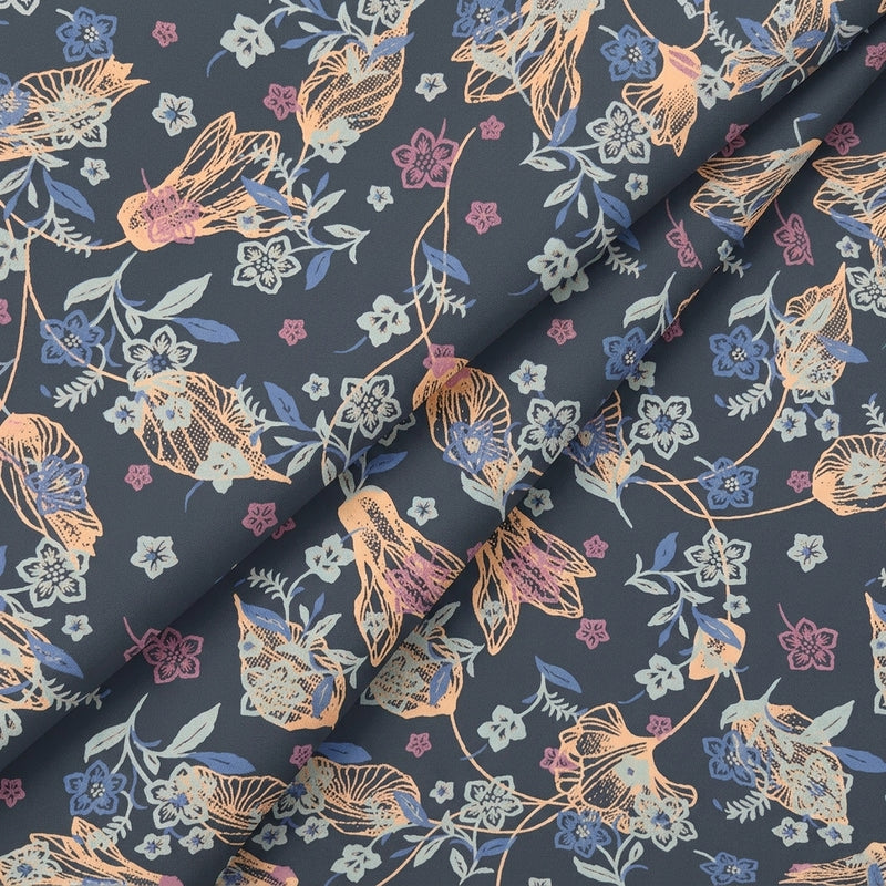 Floral Crepe Fabric - EA5046 - Folds