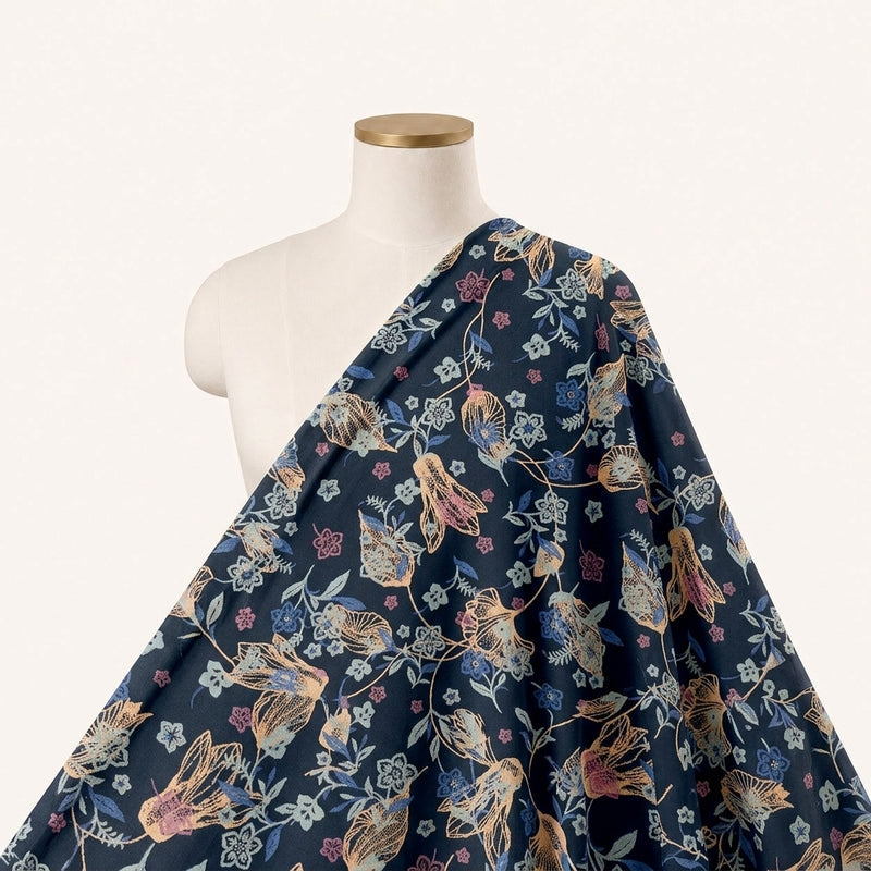 Floral Crepe Fabric - EA5046 - Saree Drape