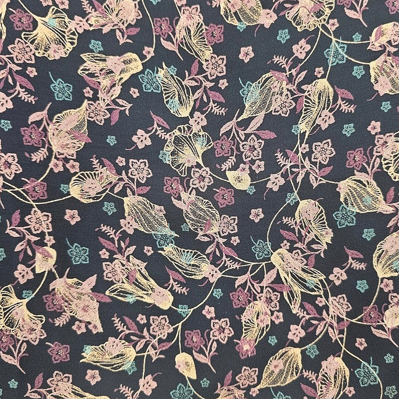 Floral Crepe Fabric - EA5048 - Flat Fabric