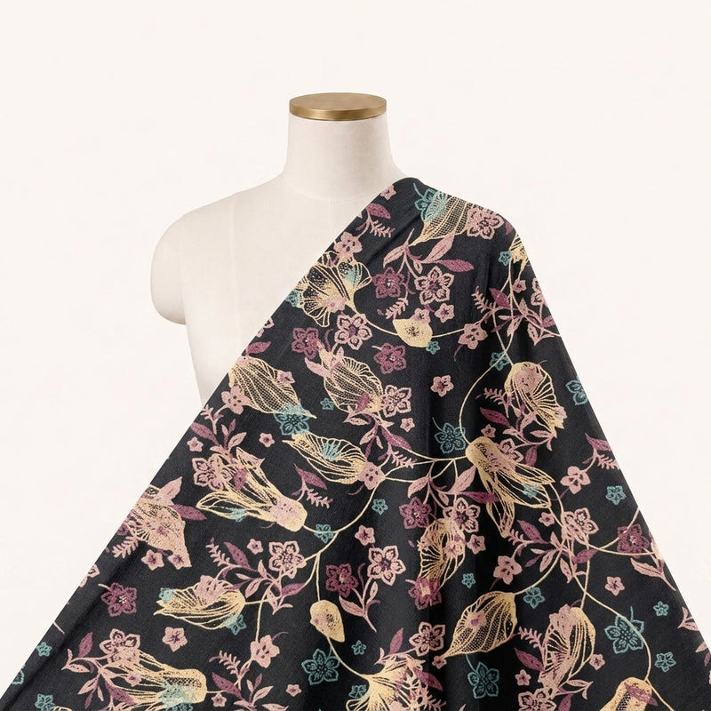 Floral Crepe Fabric - EA5048 - Saree Drape