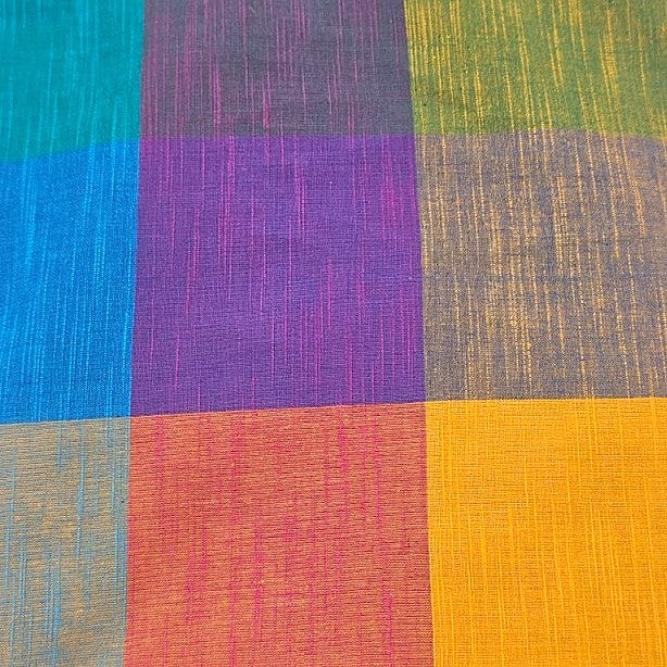 Multicolor Madras Checks Cotton Fabric - EA5049 - EA5049 - Flat fabric