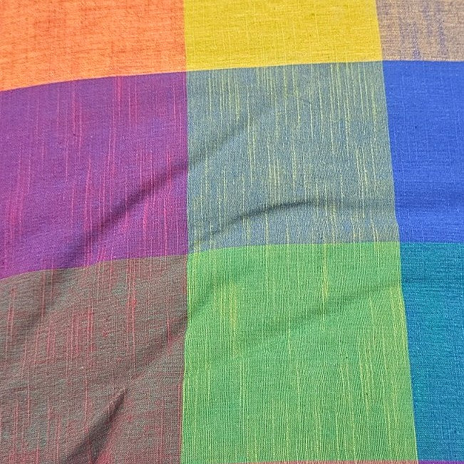 Multicolor Madras Checks Cotton Fabric - EA5051 - EA5051 - Flat fabric