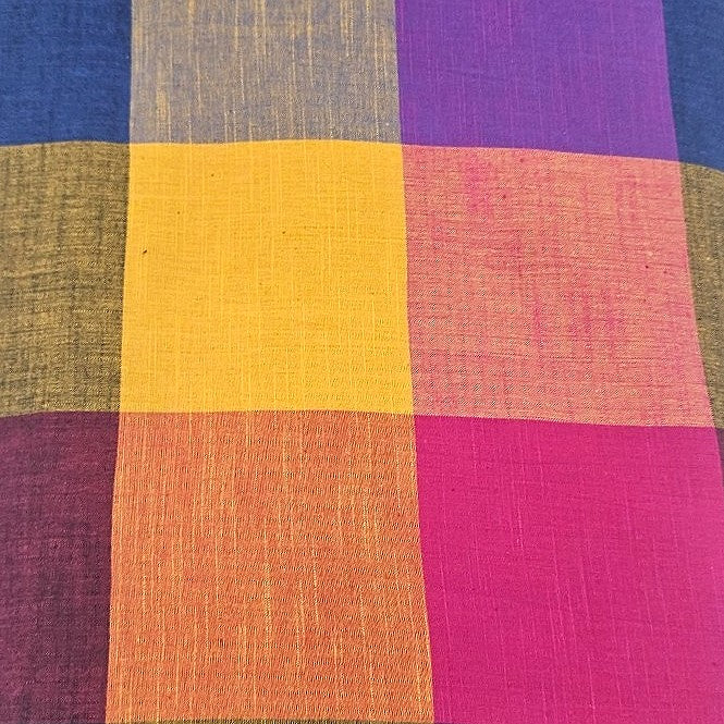 Multicolor Madras Checks Cotton Fabric - EA5057 - EA5057 - Flat fabric