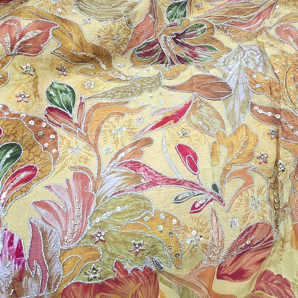 Embroidery Crepe Fabric - EA5058 - Flat fabric