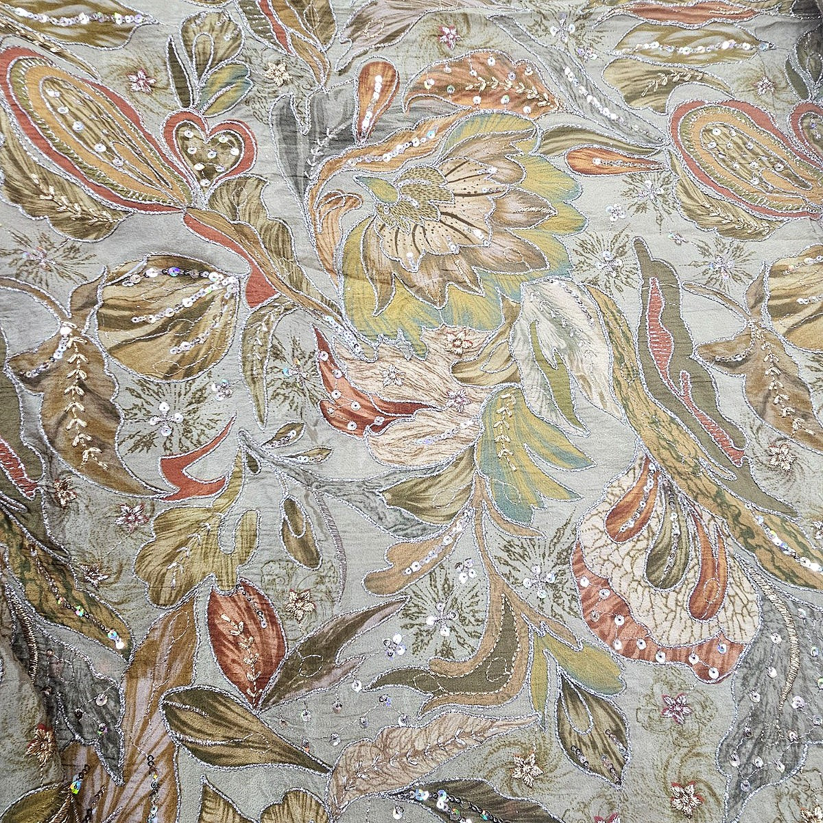 Embroidery Crepe Fabric - EA5059 - Flat fabric