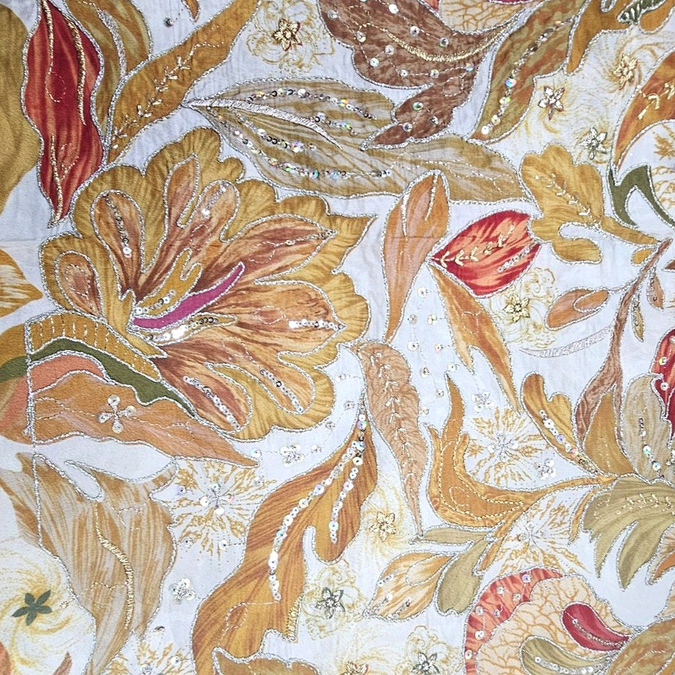 Embroidery Crepe Fabric - EA5060 - Flat fabric