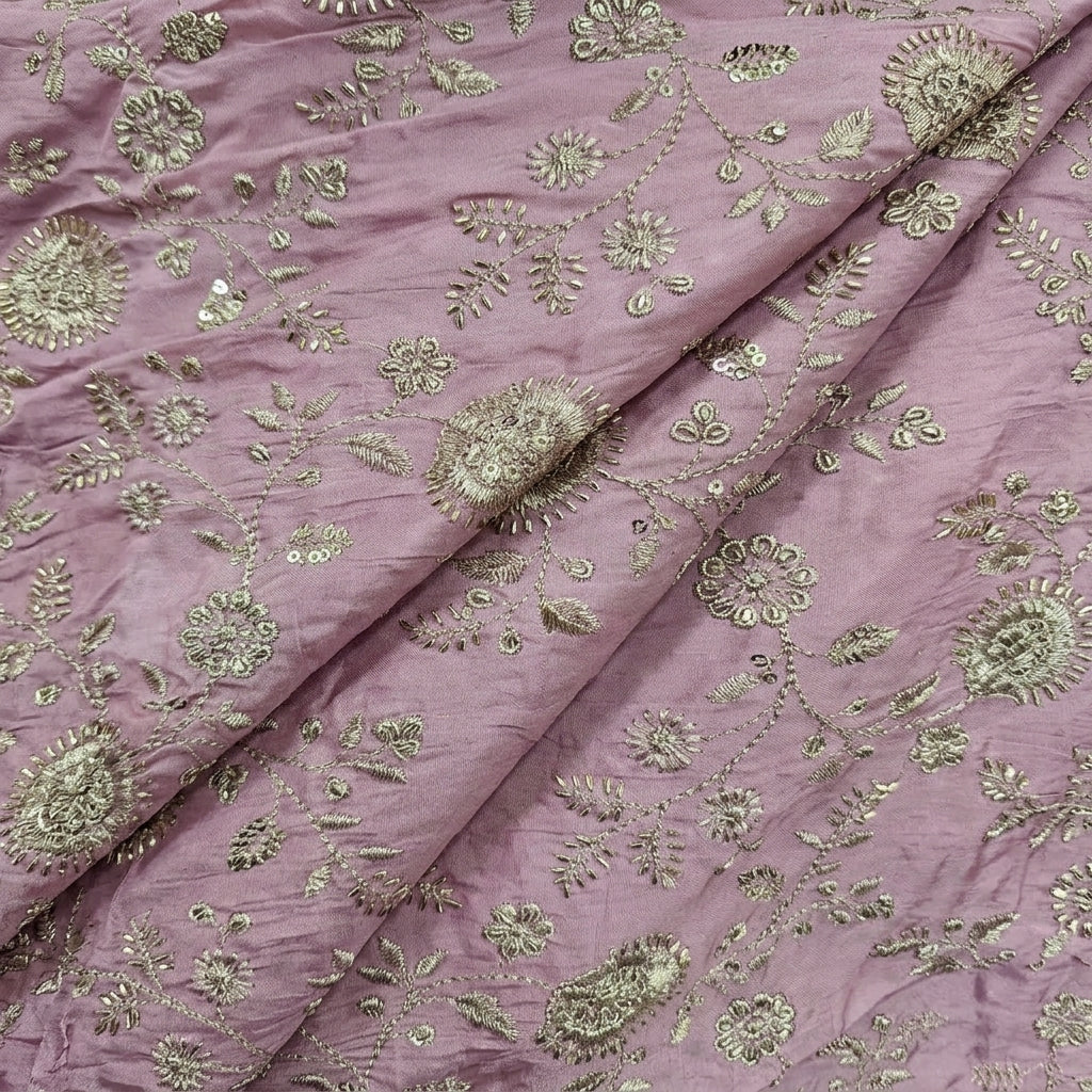Folded Embroidery Pink Embroidery Tissue Fabric