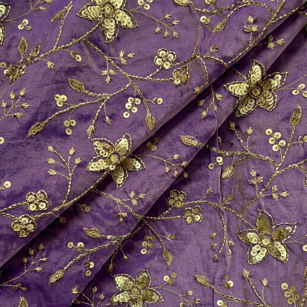 Embroidery Organza Fabric - EA5070 - folds