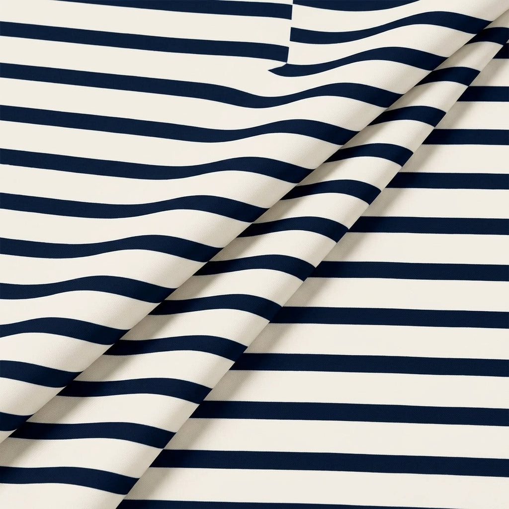 Folded Stripes Off White Stripes Crepe Fabric