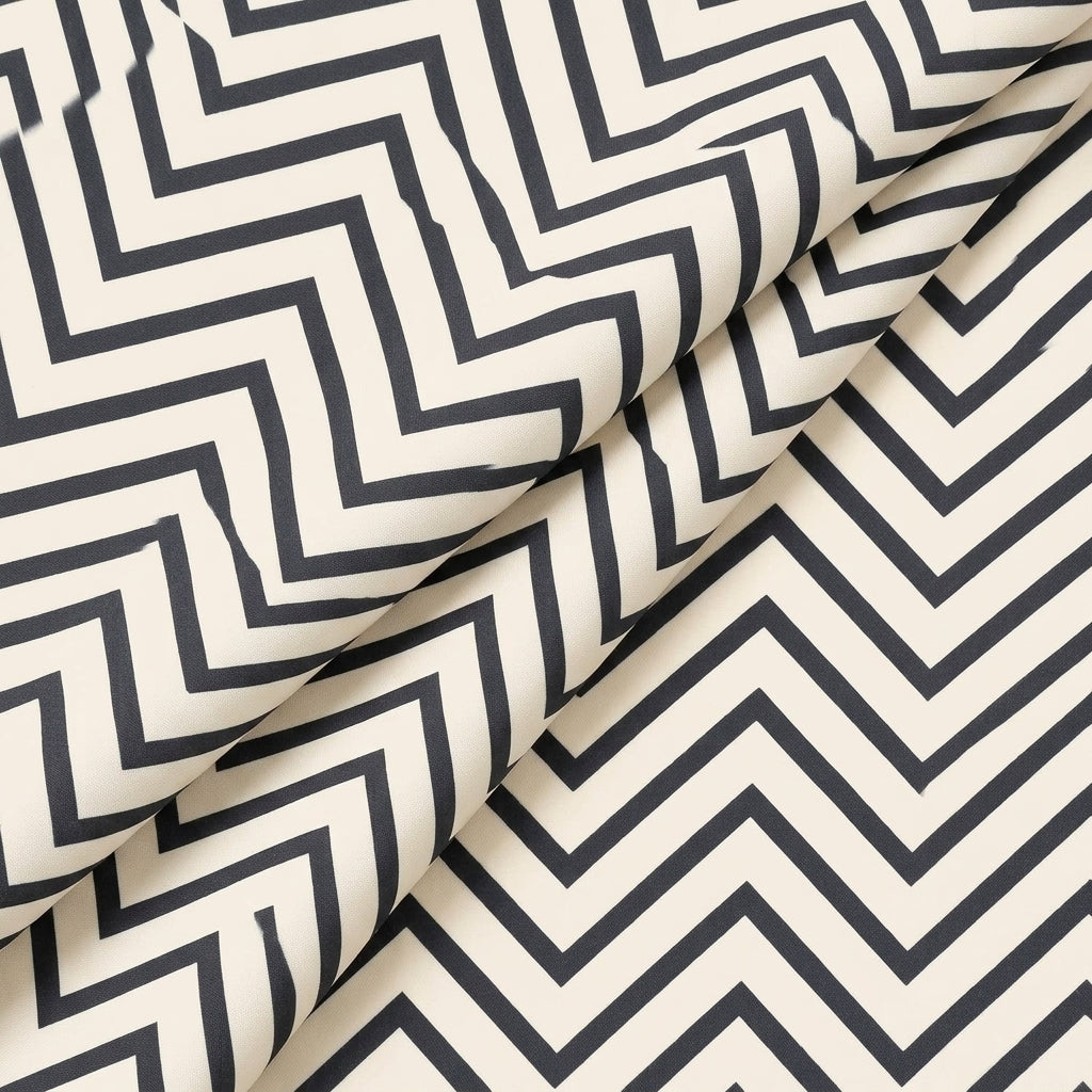 Folded Chevron Off White Chevron Crepe Fabric
