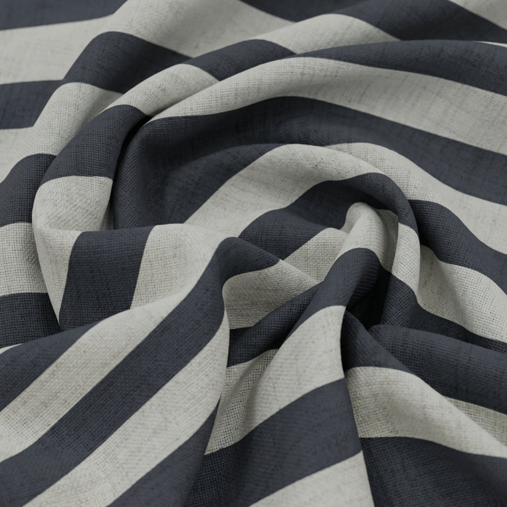 Swirled Stripes Off White Stripes Georgette Fabric