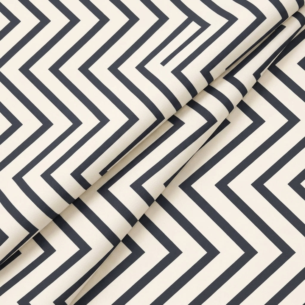 Folded Chevron Off White Chevron Georgette Fabric