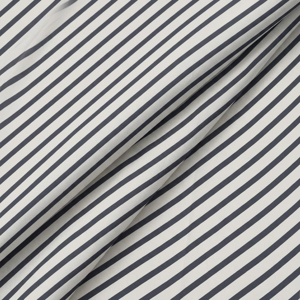 Folded Stripes Off White Stripes Georgette Fabric