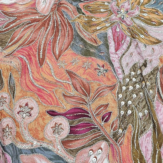 Embroidery Crepe Fabric - EA5091 - Flat fabric