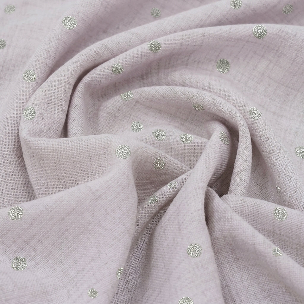 Swirled Embroidery Baby Pink Embroidery Chinnon Fabric