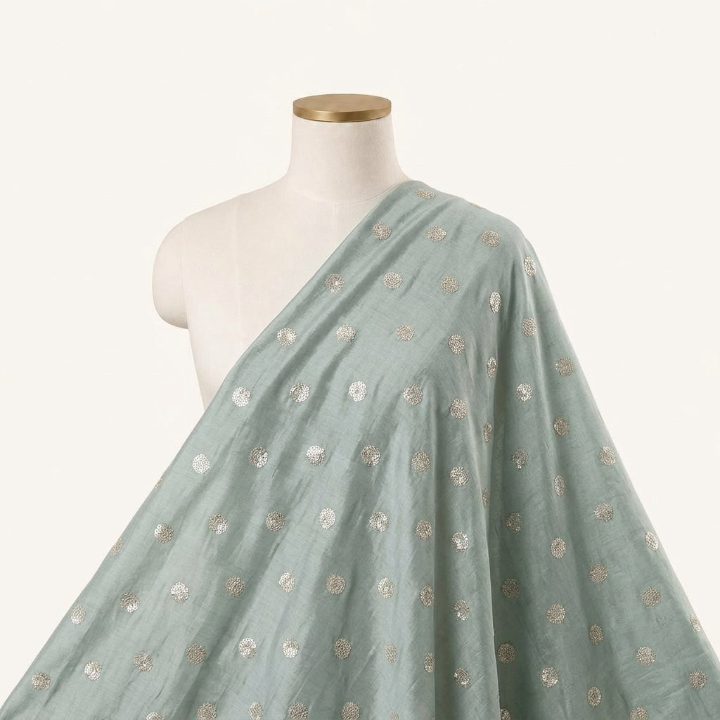 Embroidery Chinnon Fabric - EA5161 - saree_drape