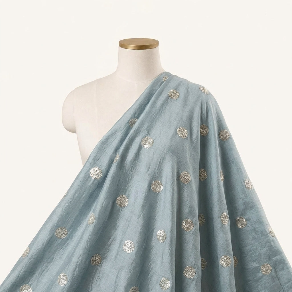 Embroidery Chinnon Fabric - EA5162 - saree_drape