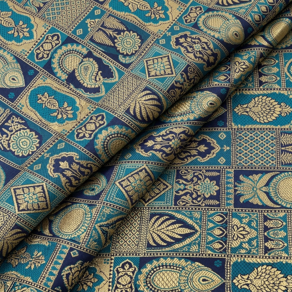 Paisley Banaras Fabric - EA5181 - folds