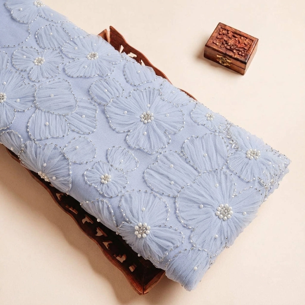 Floral Embroidery Net Fabric - EA5186 - tray_3