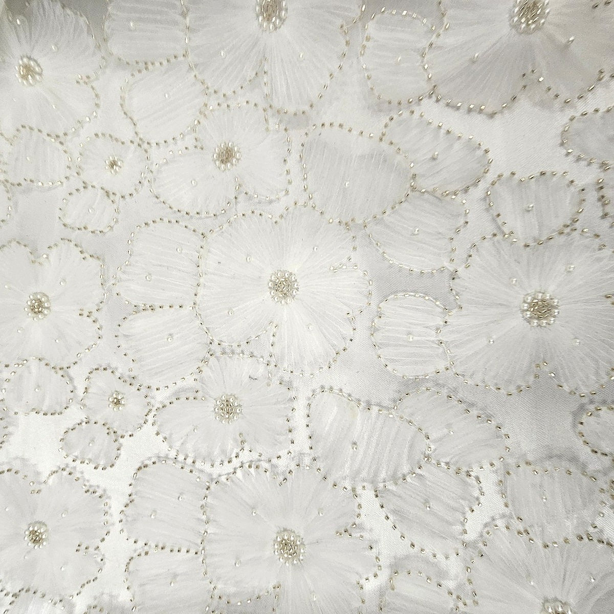 Floral Embroidery Net Fabric - EA5187 - Flat fabric