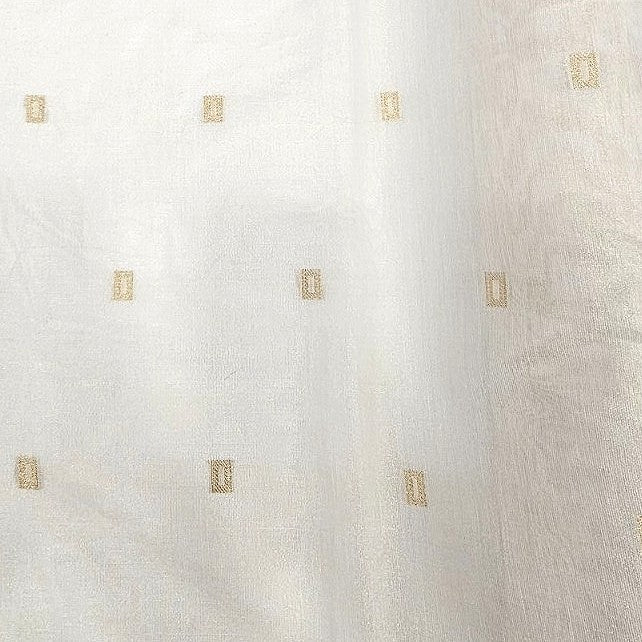 Beige Zari Chanderi Fabric - EA5196 - EA5196 - Flat fabric