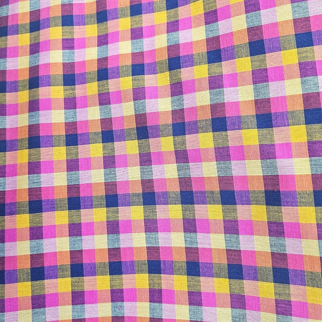 Multicolor Multicolor Cotton Fabric - EA5221 - EA5221 - Flat fabric
