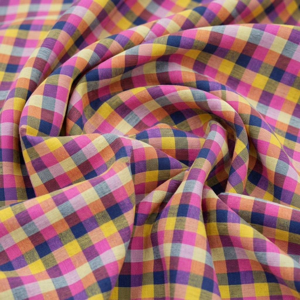 Swirled Multicolor Multicolor Multicolor Cotton Fabric