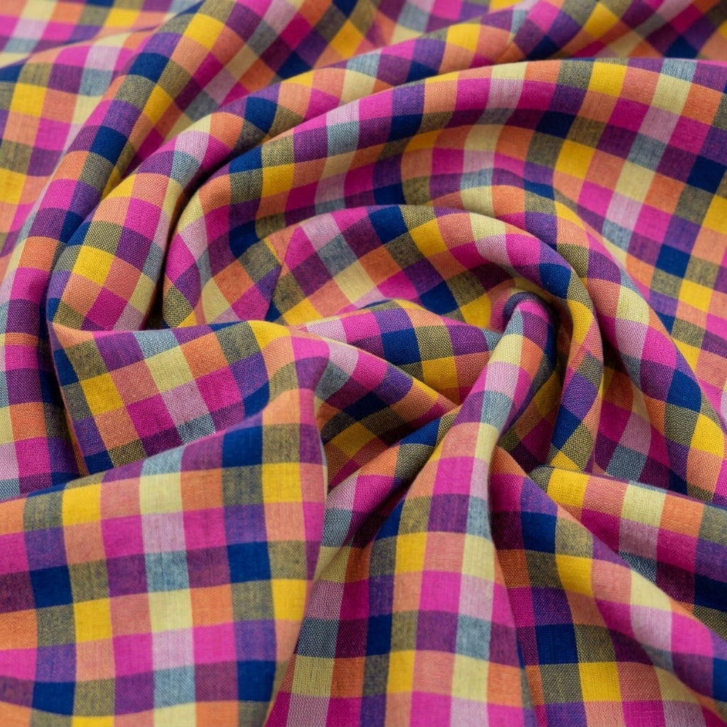 Swirled Multicolor Multicolor Multicolor Cotton Fabric