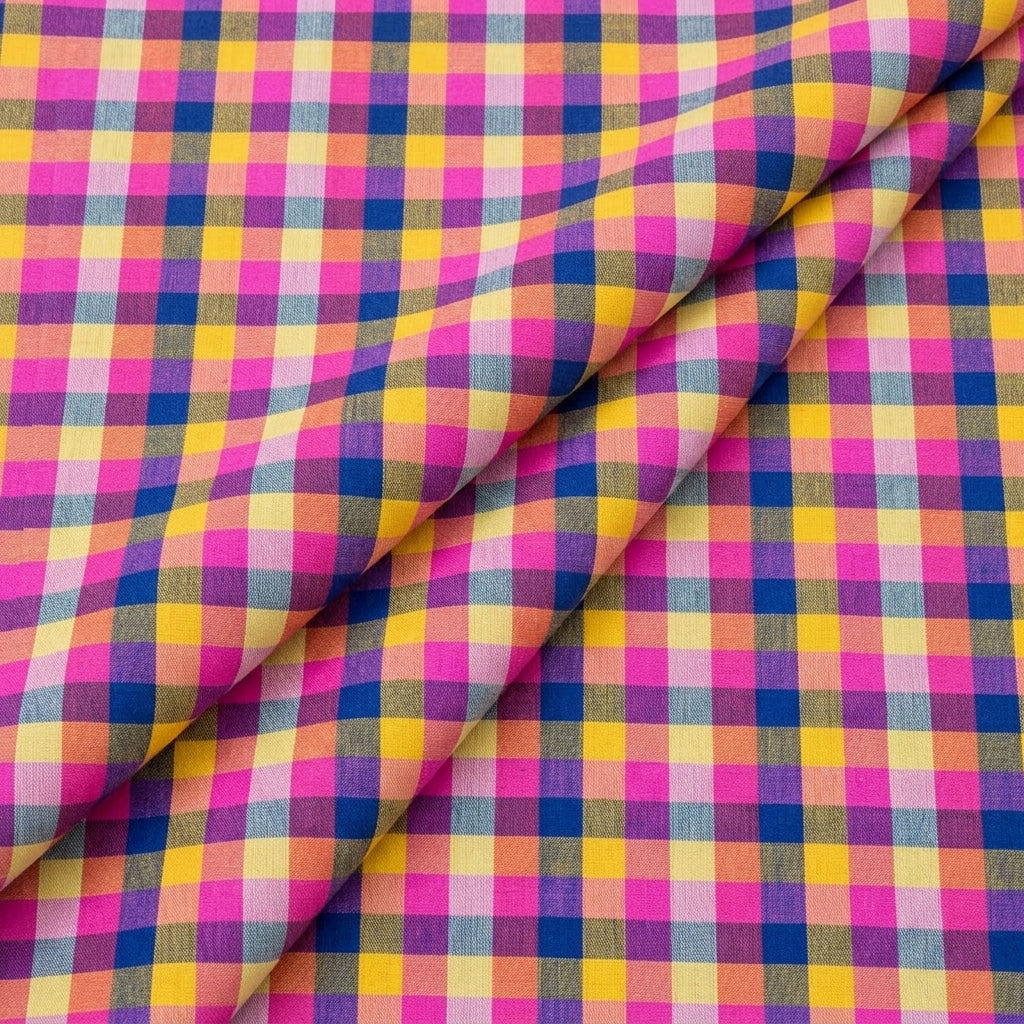 Folded Multicolor Multicolor Multicolor Cotton Fabric