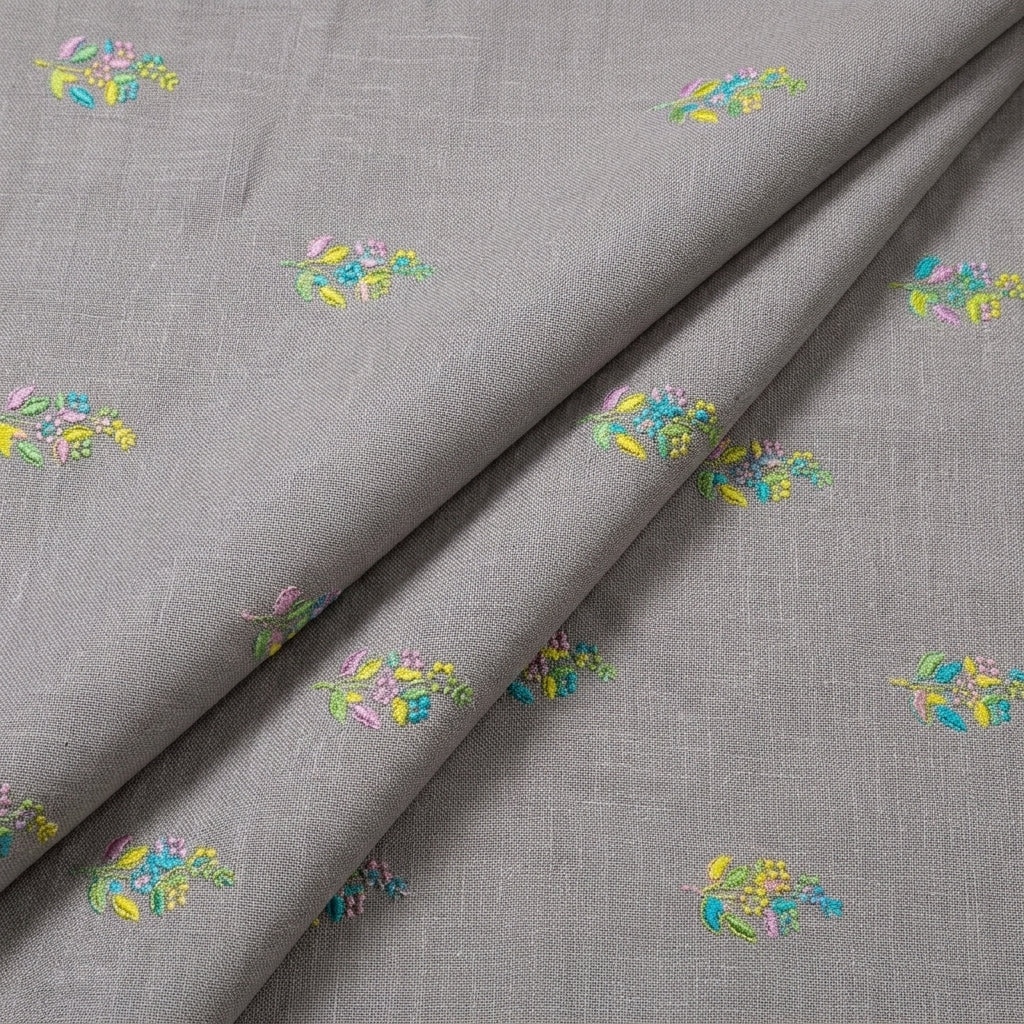 Embroidery Linen Fabric - EA5225 - folds