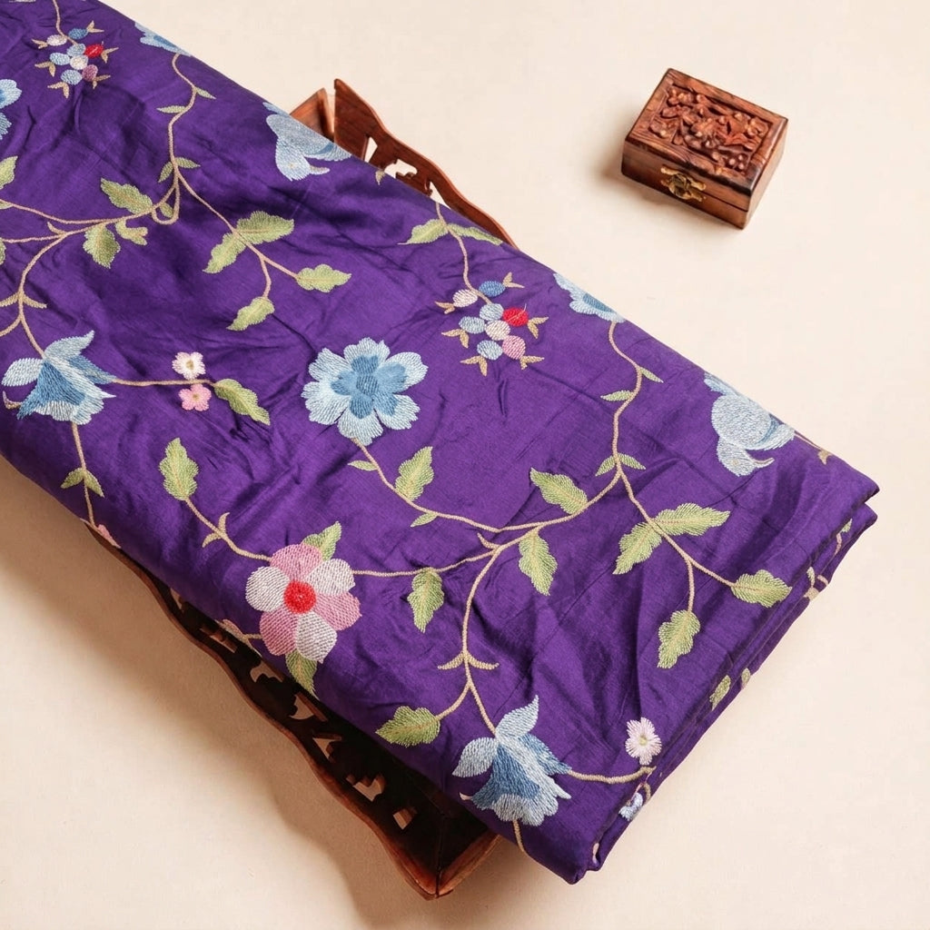 Embroidery Tussar Fabric - EA5243 - tray_3