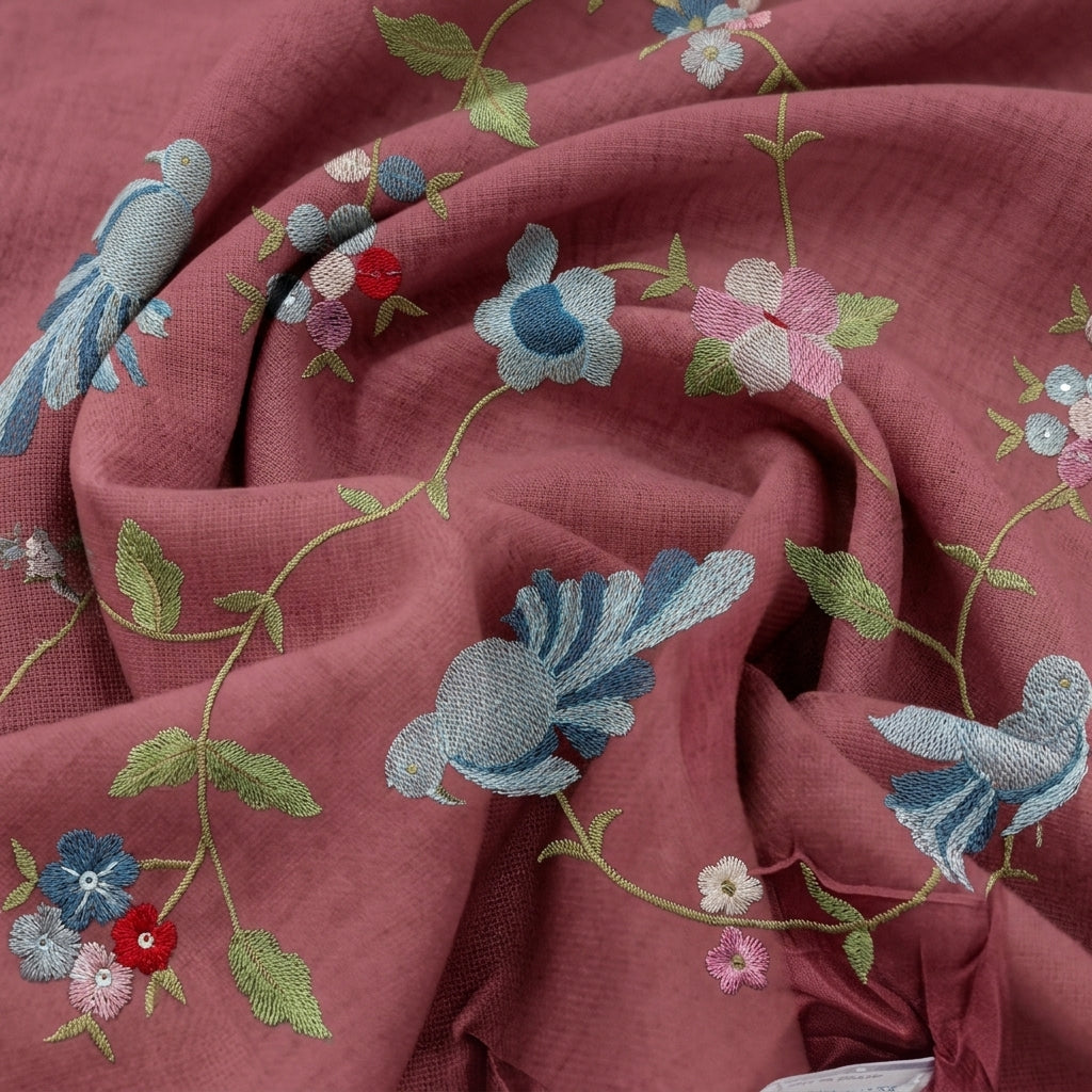 Embroidery Tussar Fabric - EA5245 - Swirl