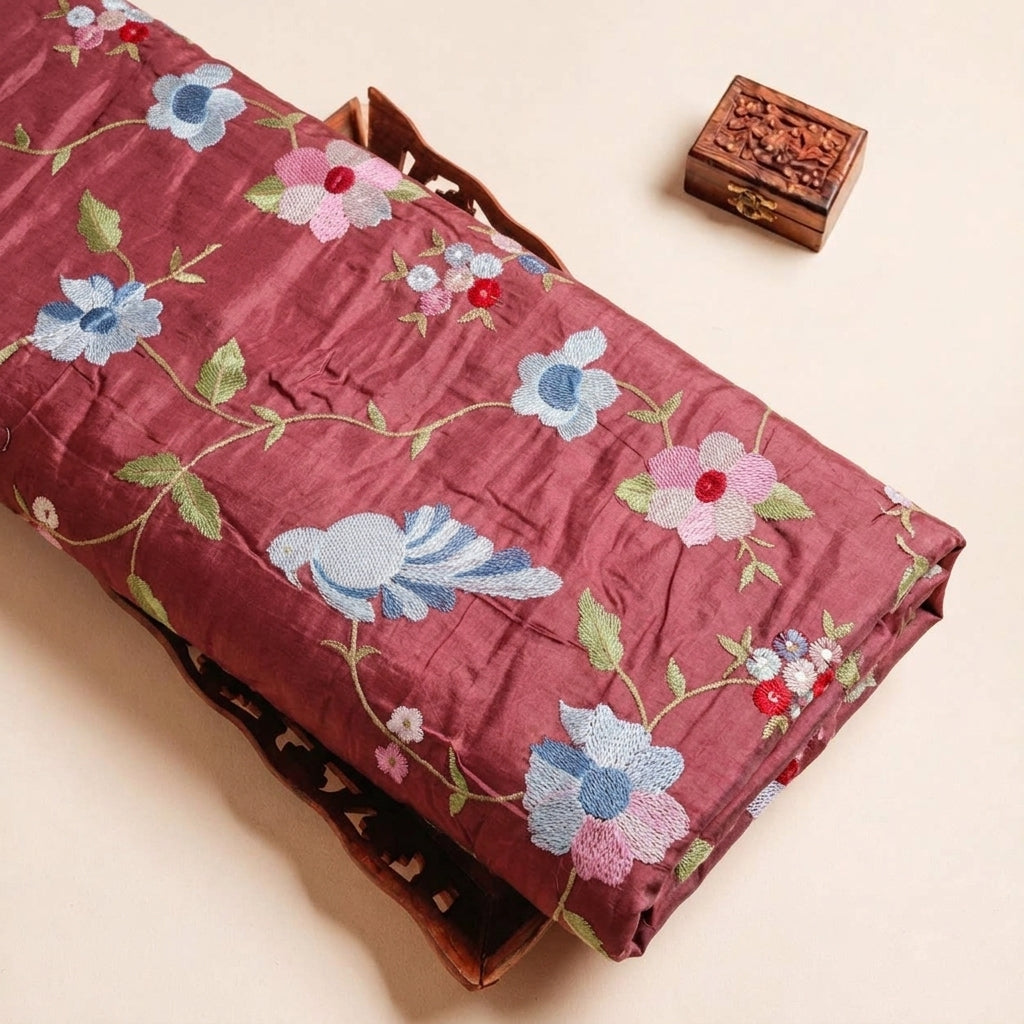 Embroidery Tussar Fabric - EA5245 - tray_3