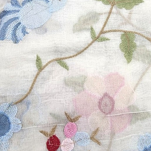 Embroidery Chanderi Fabric - EA5249 - Flat fabric