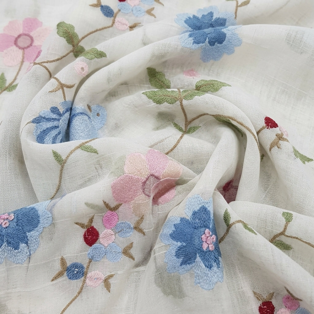 Embroidery Chanderi Fabric - EA5249 - Swirl