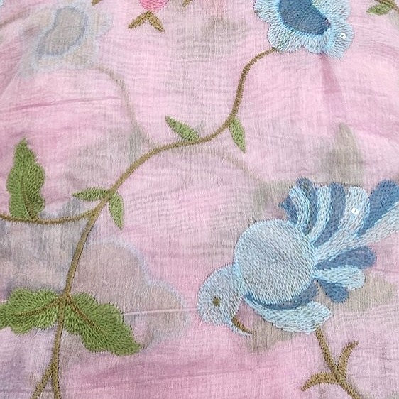 Embroidery Chanderi Fabric - EA5250 - Flat fabric