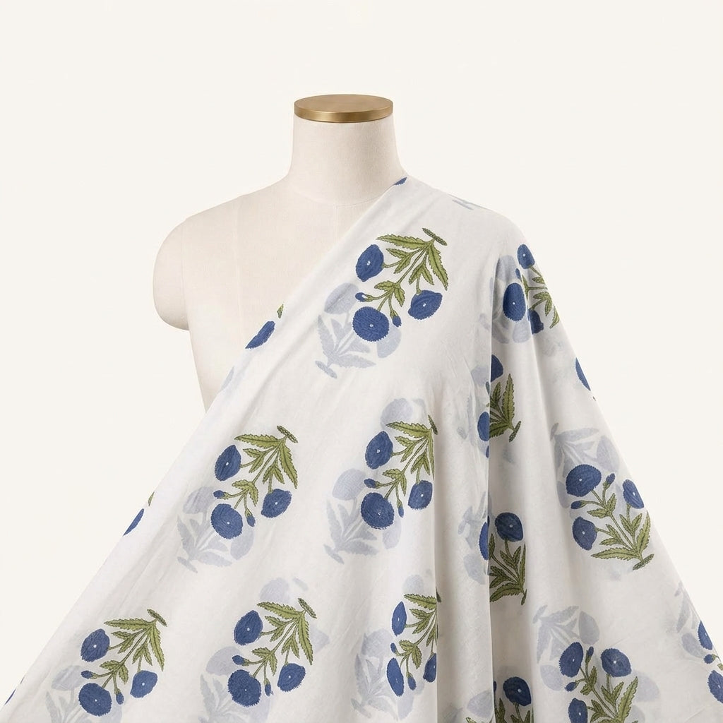 Floral Cotton Fabric - EA5255 - saree_drape