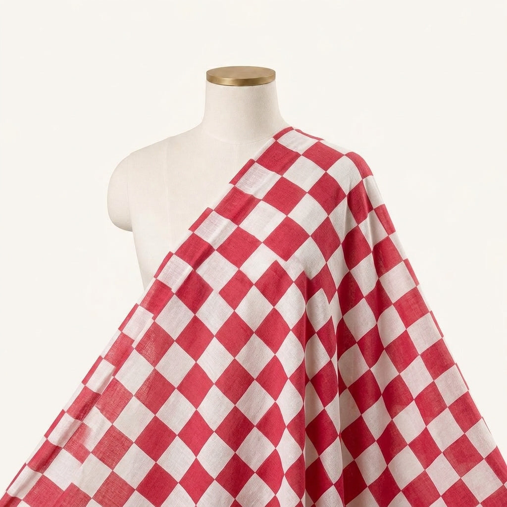 Checked Cotton Fabric - EA5258 - saree_drape