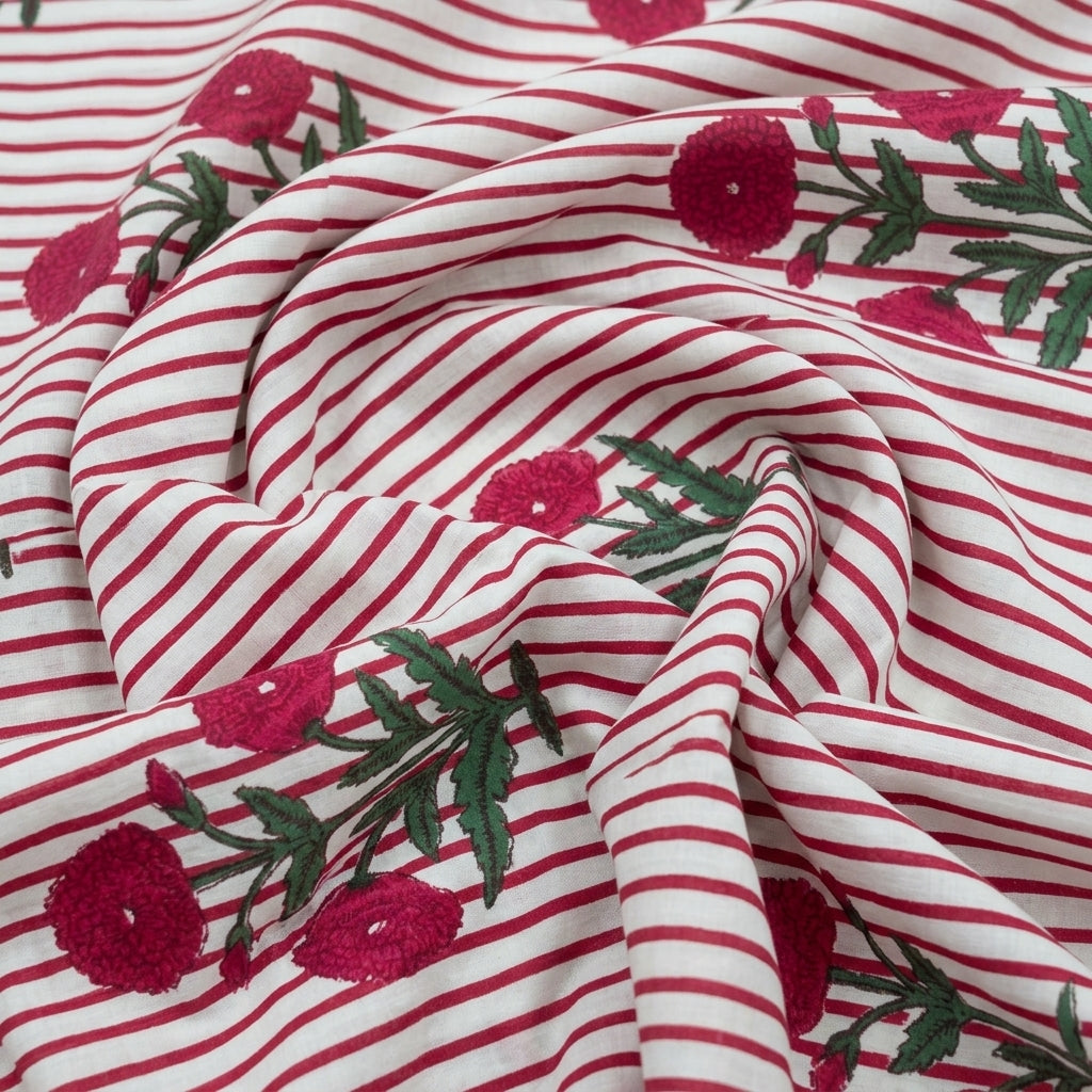 Swirled Floral Floral Cotton Fabric
